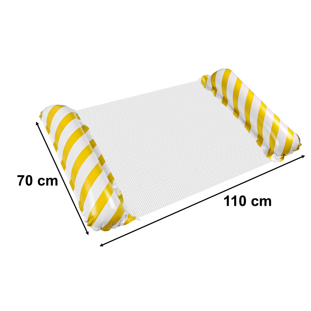 Inflatable Mattress Beach Hammock Water Lounger Chair Swimming Pool Yellow