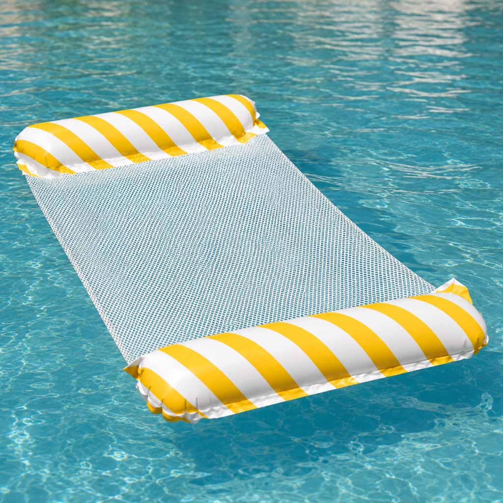 Inflatable Mattress Beach Hammock Water Lounger Chair Swimming Pool Yellow