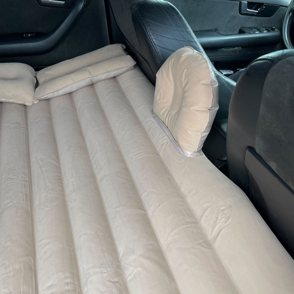 Car Bed Mattress Car Inflatable + Pump Beige