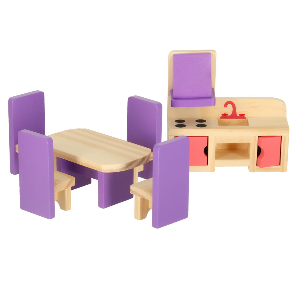 Poppenhuismeubilair Houten Paars