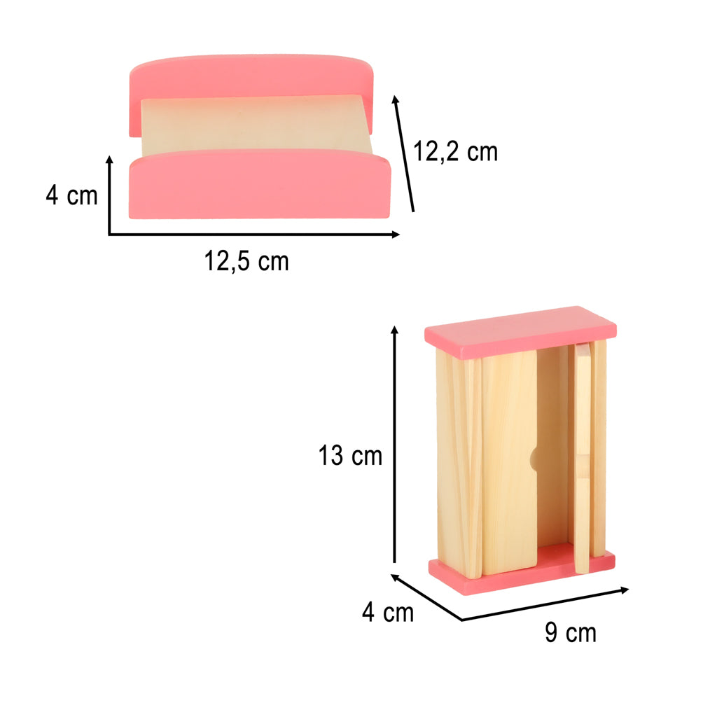 Poppenhuismeubilair Houten Paars