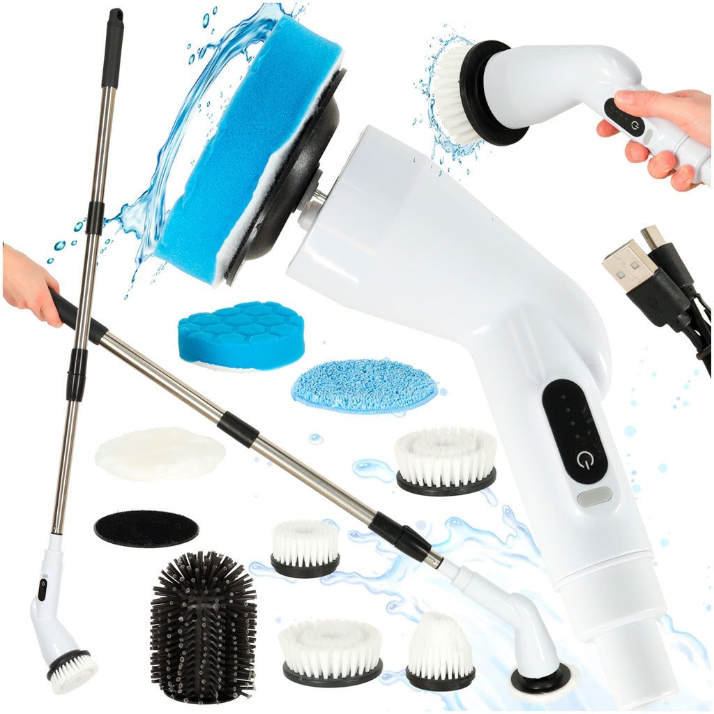 Rotary Mop Electric Cleaning Brush With 9 Brush Heads