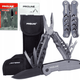Multitool-Zange, 9 Zoll, 1148 mm, faltbares Messer, 15 cm Griff aus Edelstahl, Aluminium, Liner-Lock-Nylonkoffer Proline