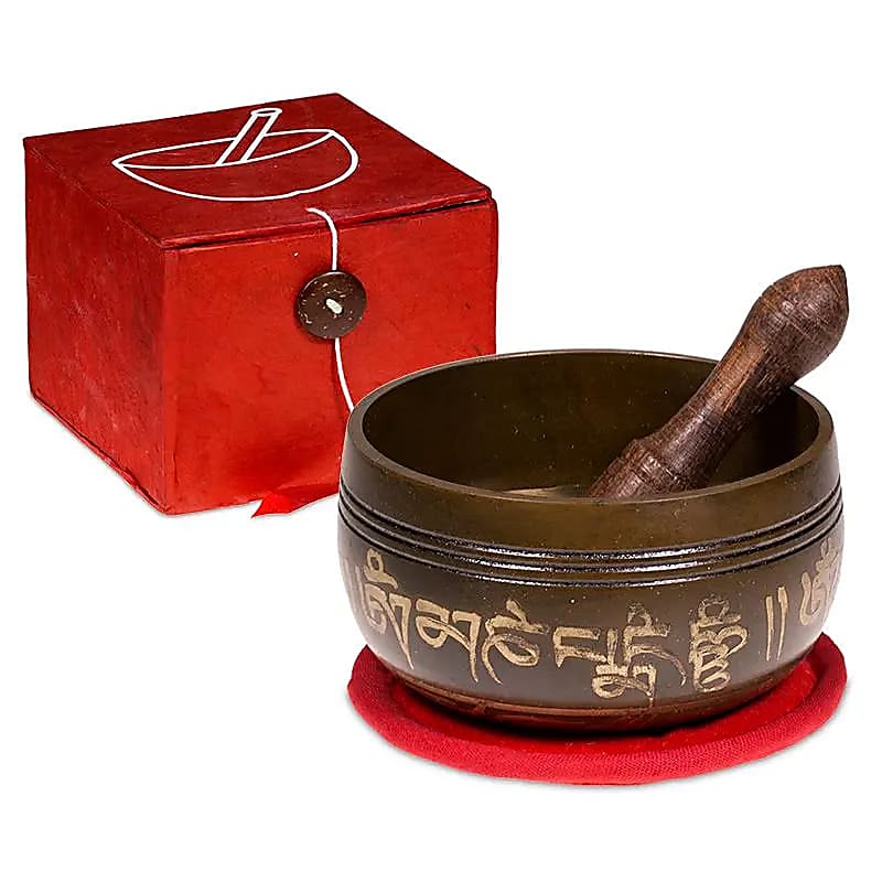 Singing Bowl Ohm Gift Set Red - 180 G; 8 Cm