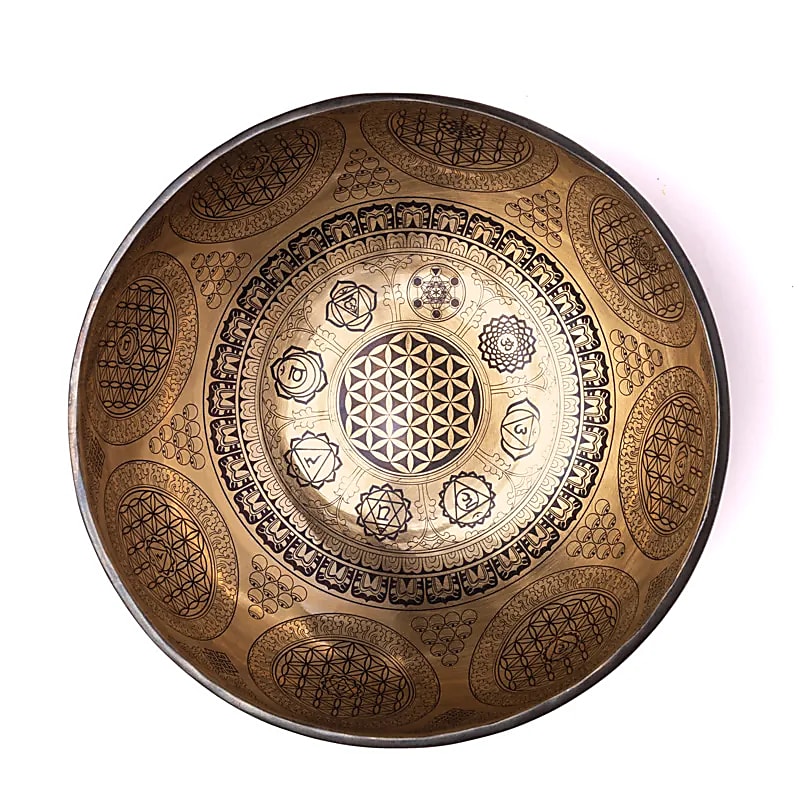 Grawerowana laserowo misa dźwiękowa Kwiat życia - ±1400-1600 G ; ±22-24 cm