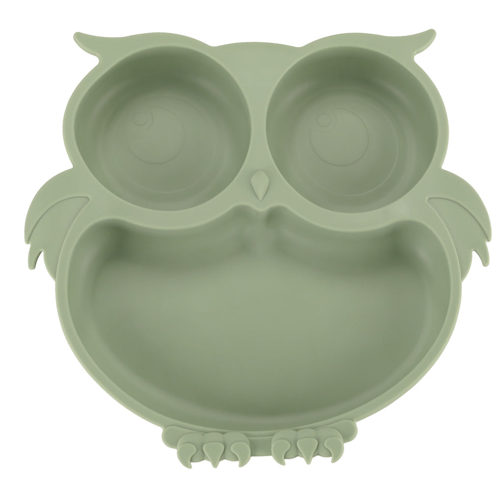 Silicone Dishes For Kids Owl Milita Green