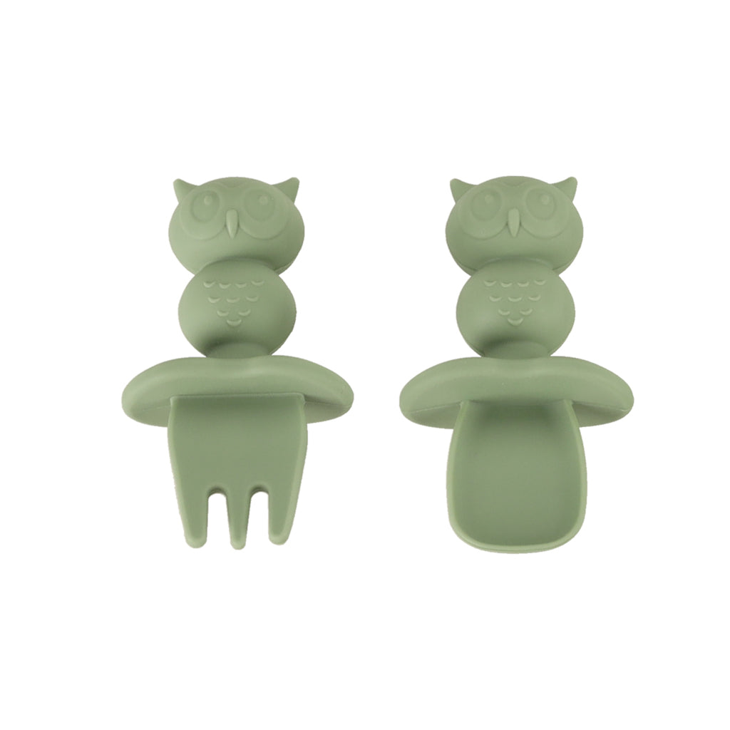 Silicone Dishes For Kids Owl Milita Green