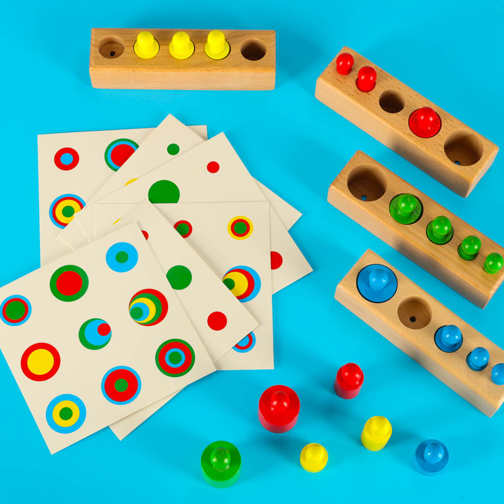 Súlyok Fahengerek Montessori Színes