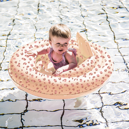 Swim Essentials Baby Float - Oud Roze - Luipaard - 0/1 Jaar
