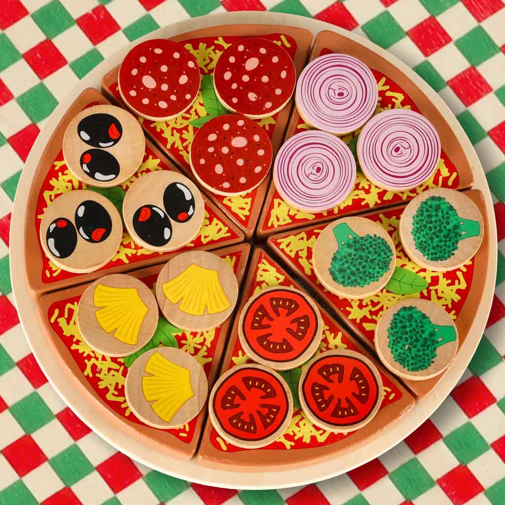 Pizza-Holzspielset mit Zubehör