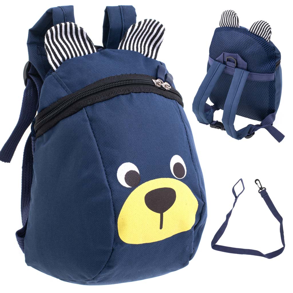 Kindergarten Backpack Children's Backpack Teddy Bear Navy Blue