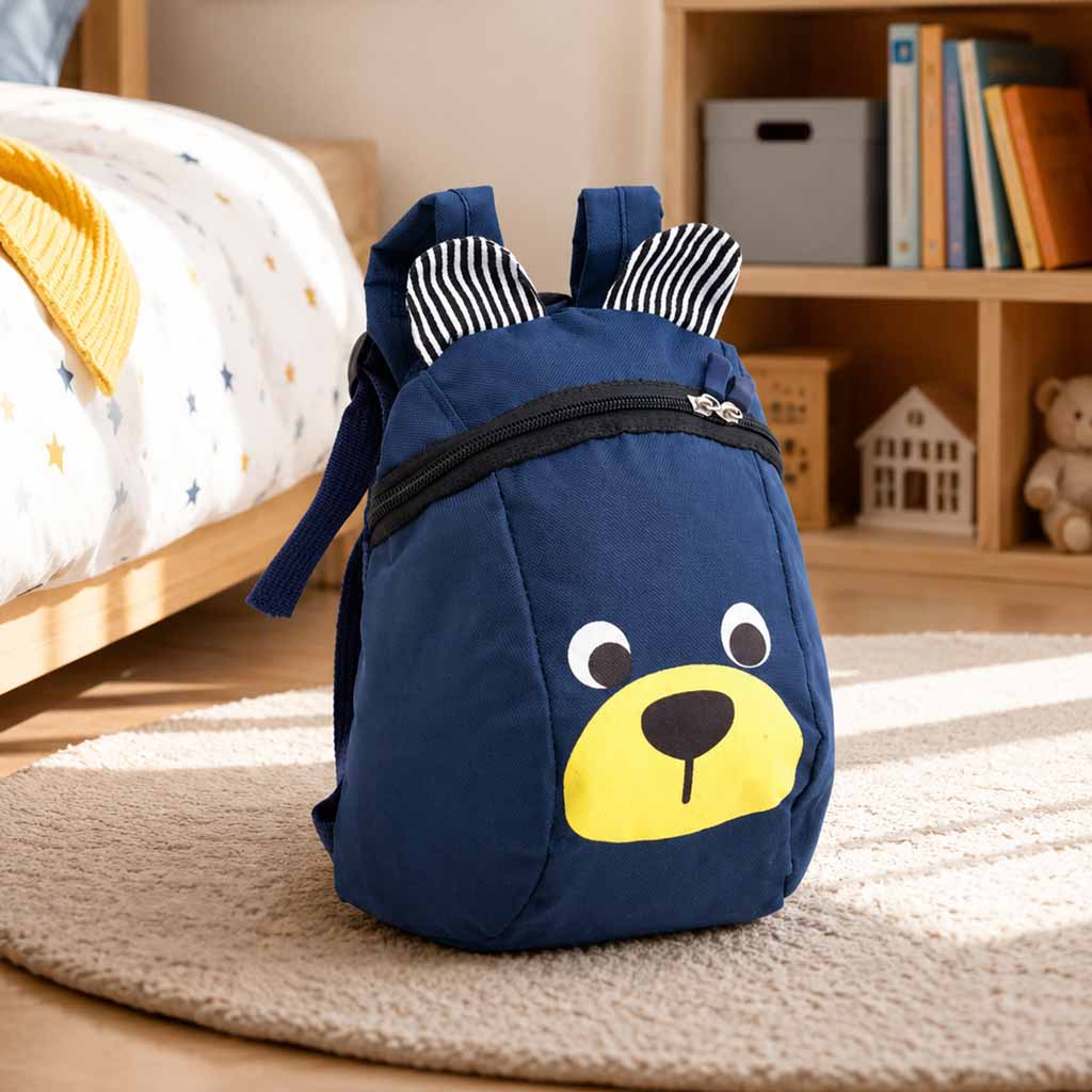 Kindergarten Backpack Children's Backpack Teddy Bear Navy Blue