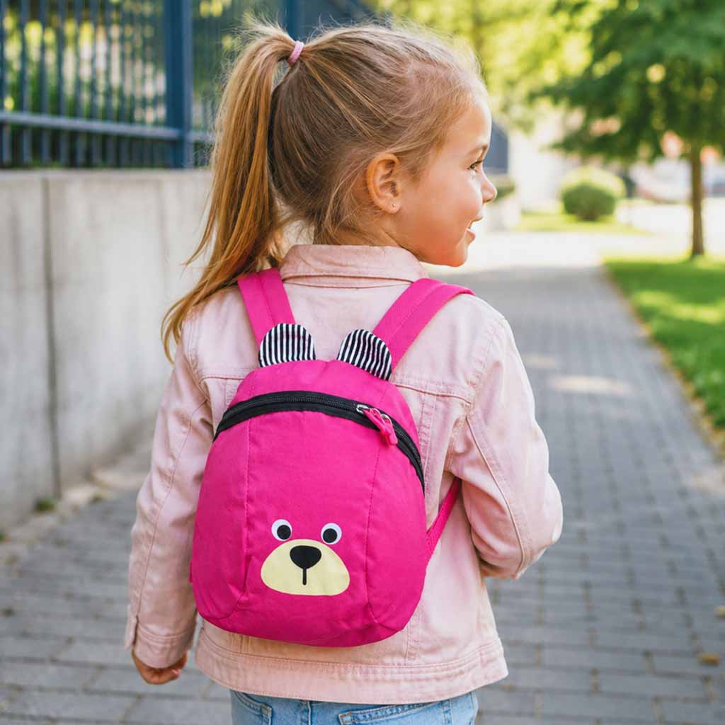 Sac à dos maternelle sac à dos enfant ours en peluche rose