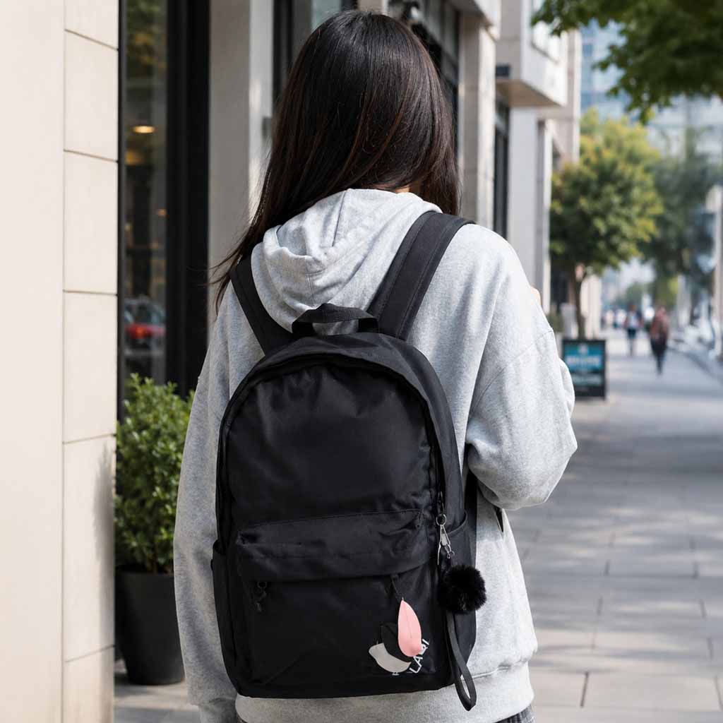 Youth Single Compartment School Backpack Black
