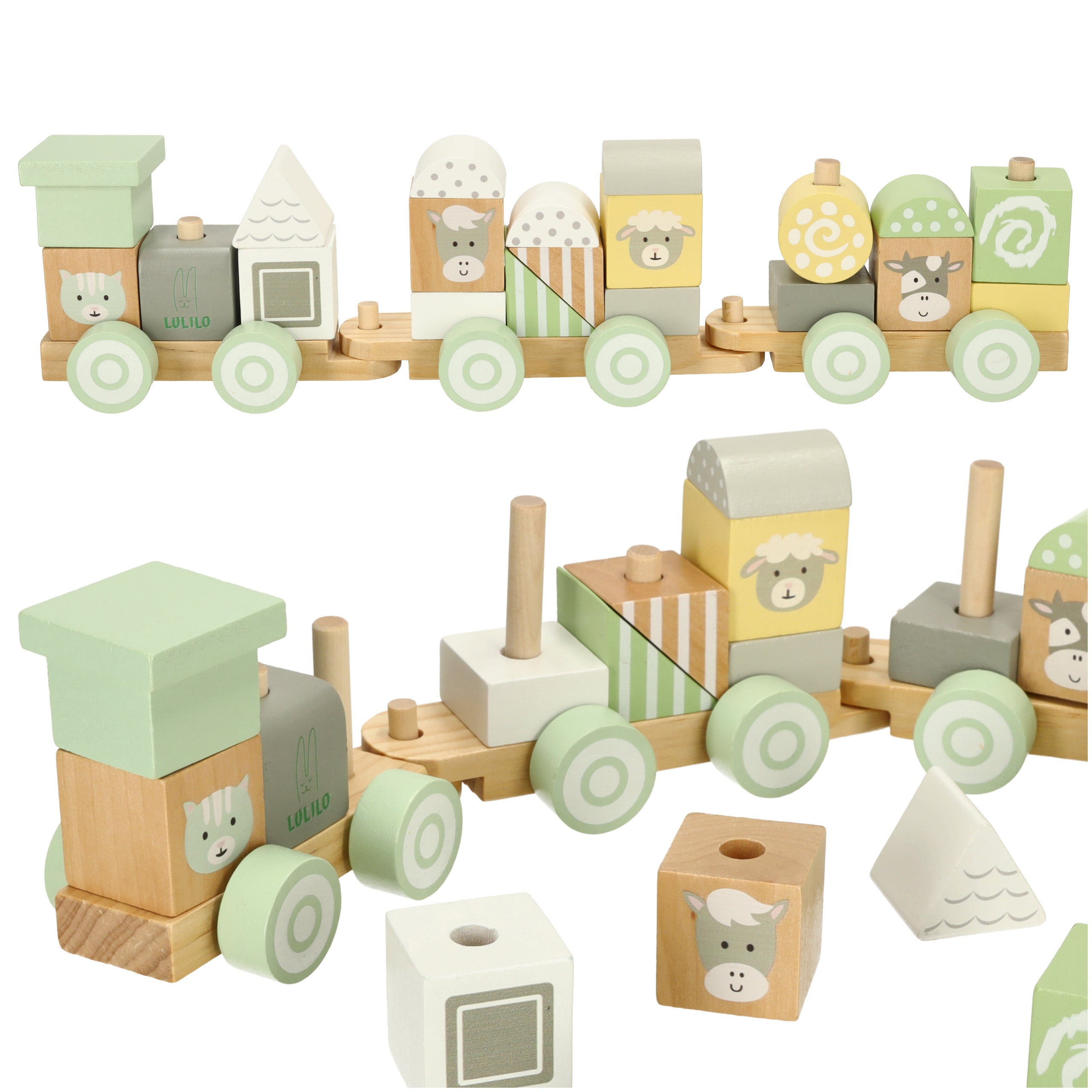 Lulilo Train Wooden Train Pastel