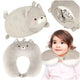 Travel Pillow 2-in-1 Neck Croissant For Airplane Car Mascot Cat