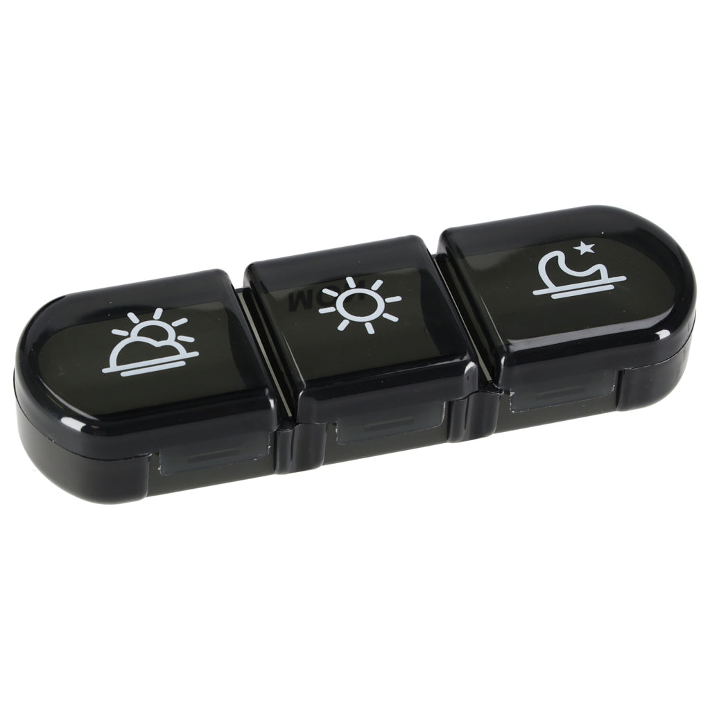 Drug Pill Organizer Container Black