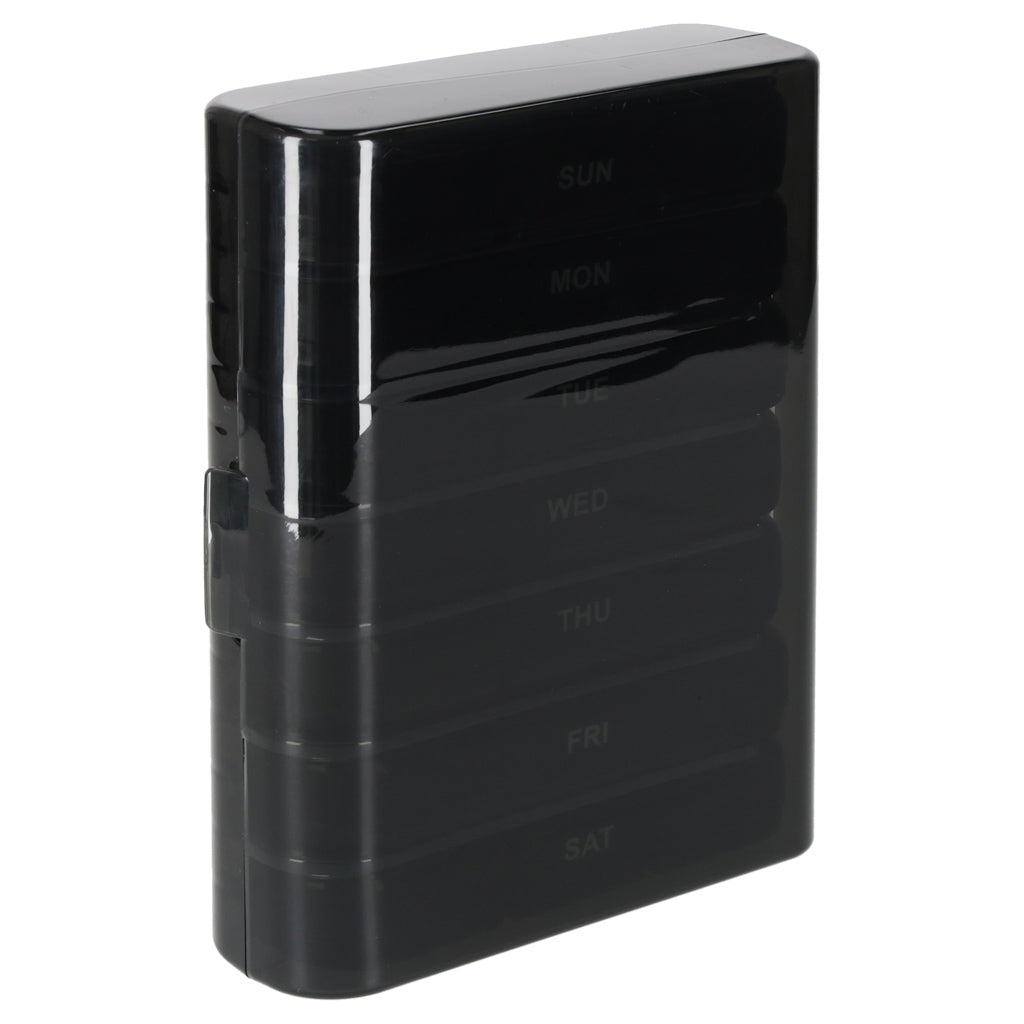Drug Pill Organizer Container Black