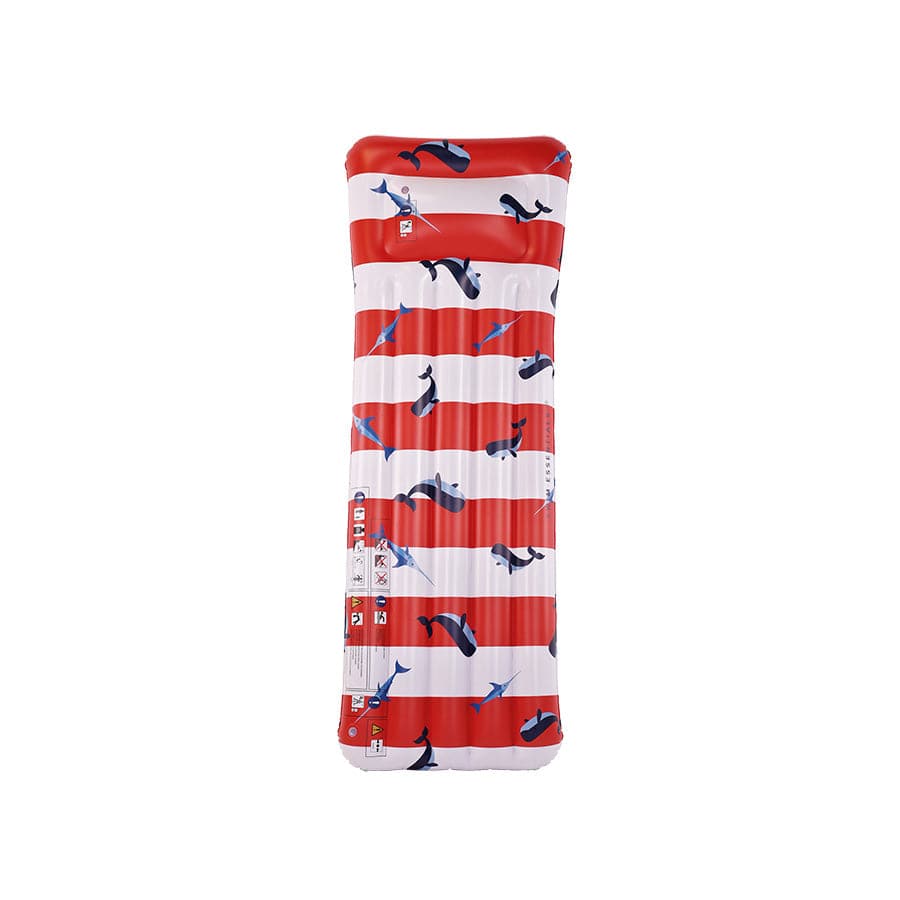 Swim Essentials Pool Float - Red/white - Ocean Stripes - 177 Cm