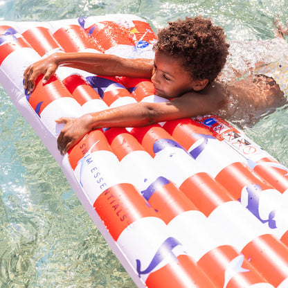 Swim Essentials Pool Float - Red/white - Ocean Stripes - 177 Cm