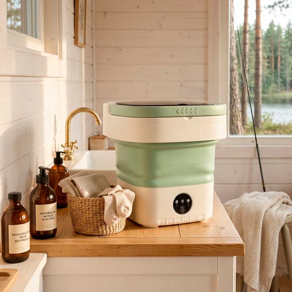 Mini lave-linge portable pliable 12l vert