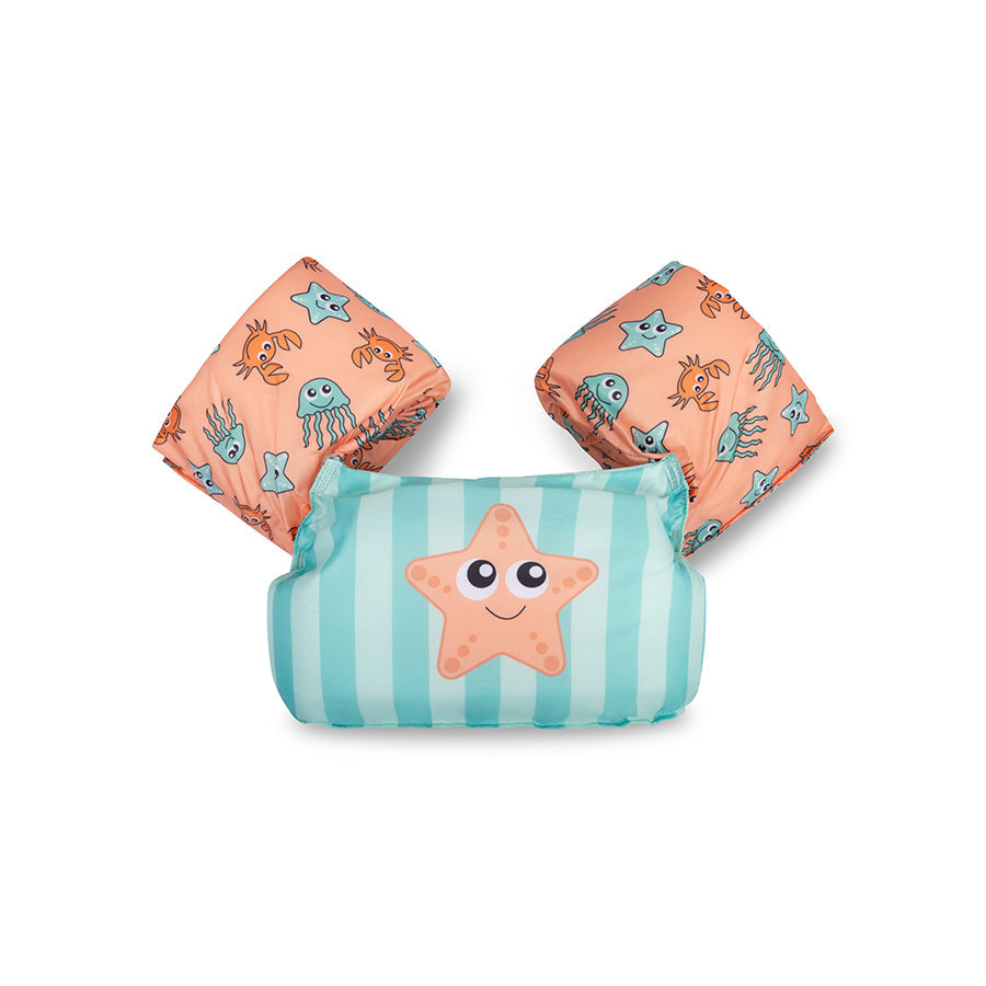 Swim Essentials Puddle Jumper - Green/pink - Animal Bands - 2/6 Years