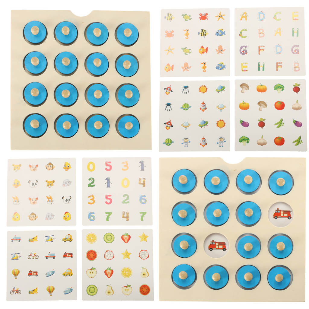 Wooden Puzzle Memory Board Game + 4 Cards