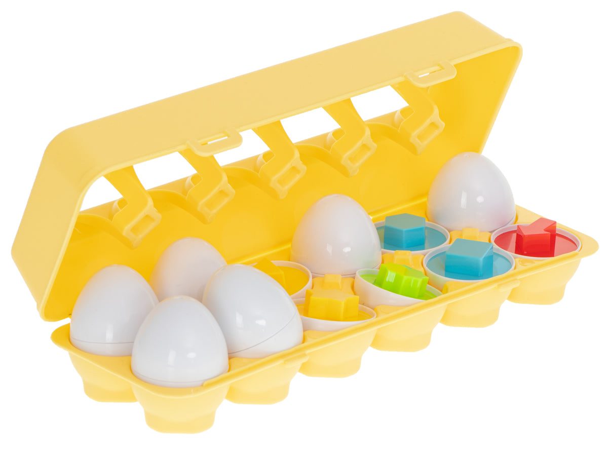 Trieur de puzzle éducatif assortissant les formes d'œufs 12 pièces