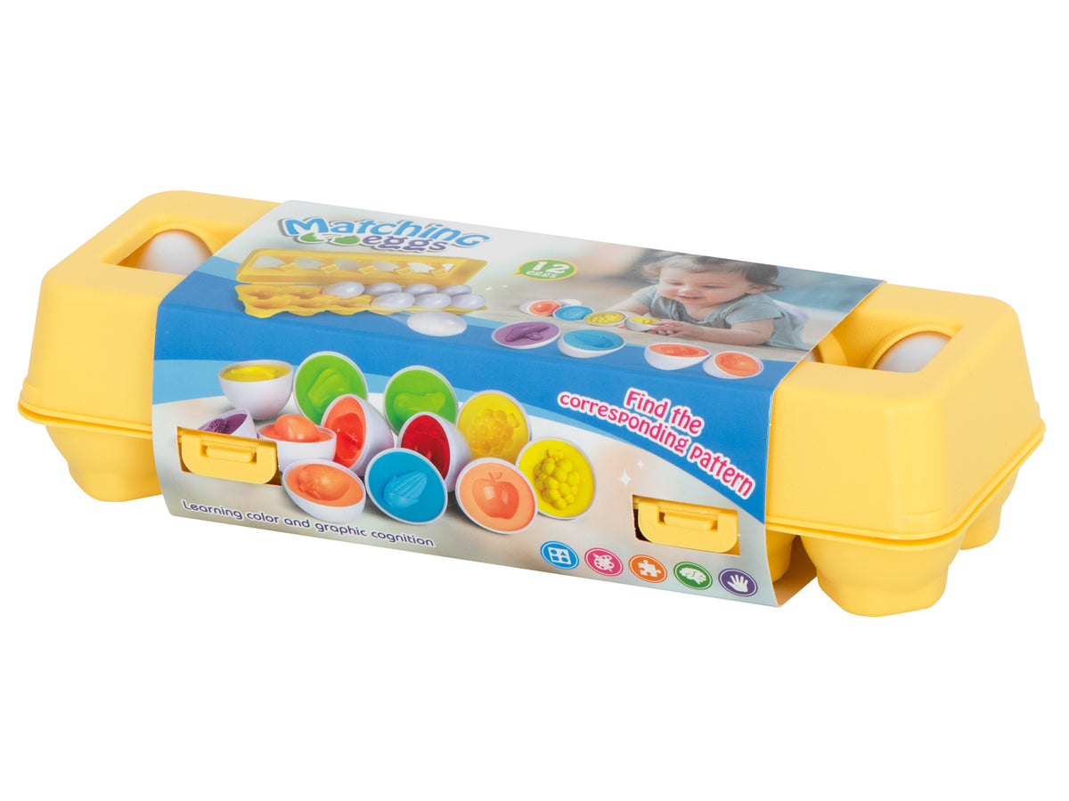 Puzzle Educativ Sortator Forme de Chibrit Fructe Ouă 12buc