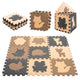 Children's Foam Mat Puzzle 9el. Beige-brown-black 85cm X 85cm X 1cm