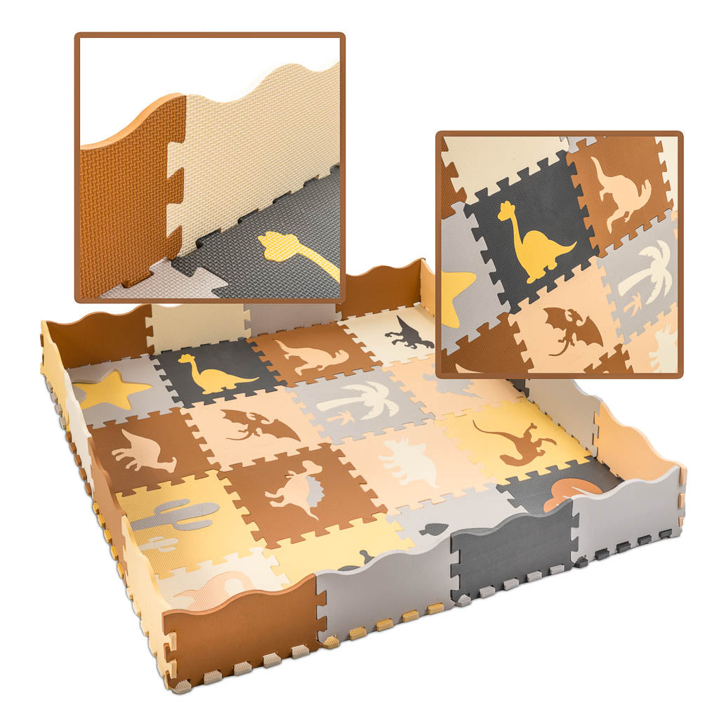Foam Puzzle Mat / Playpen 36-piece Dinosaurs 143cm X 143cm X1cm
