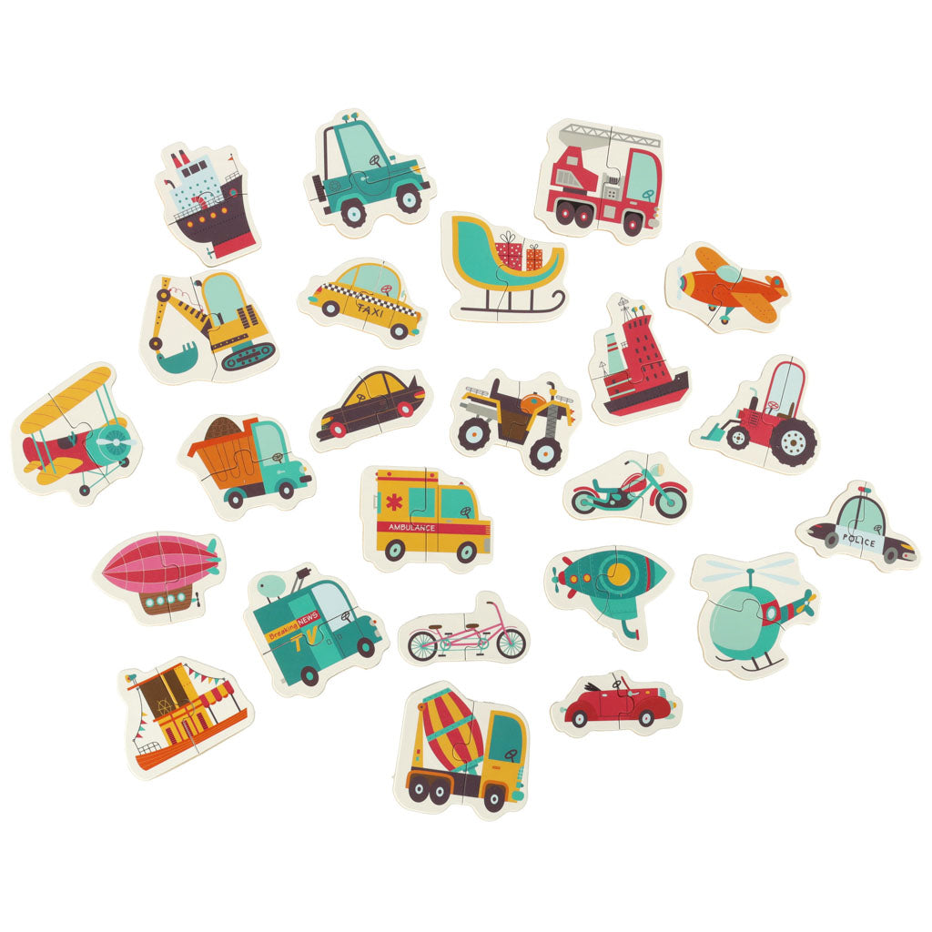 Puzzle In A Can Vehicles 24 Puzzles