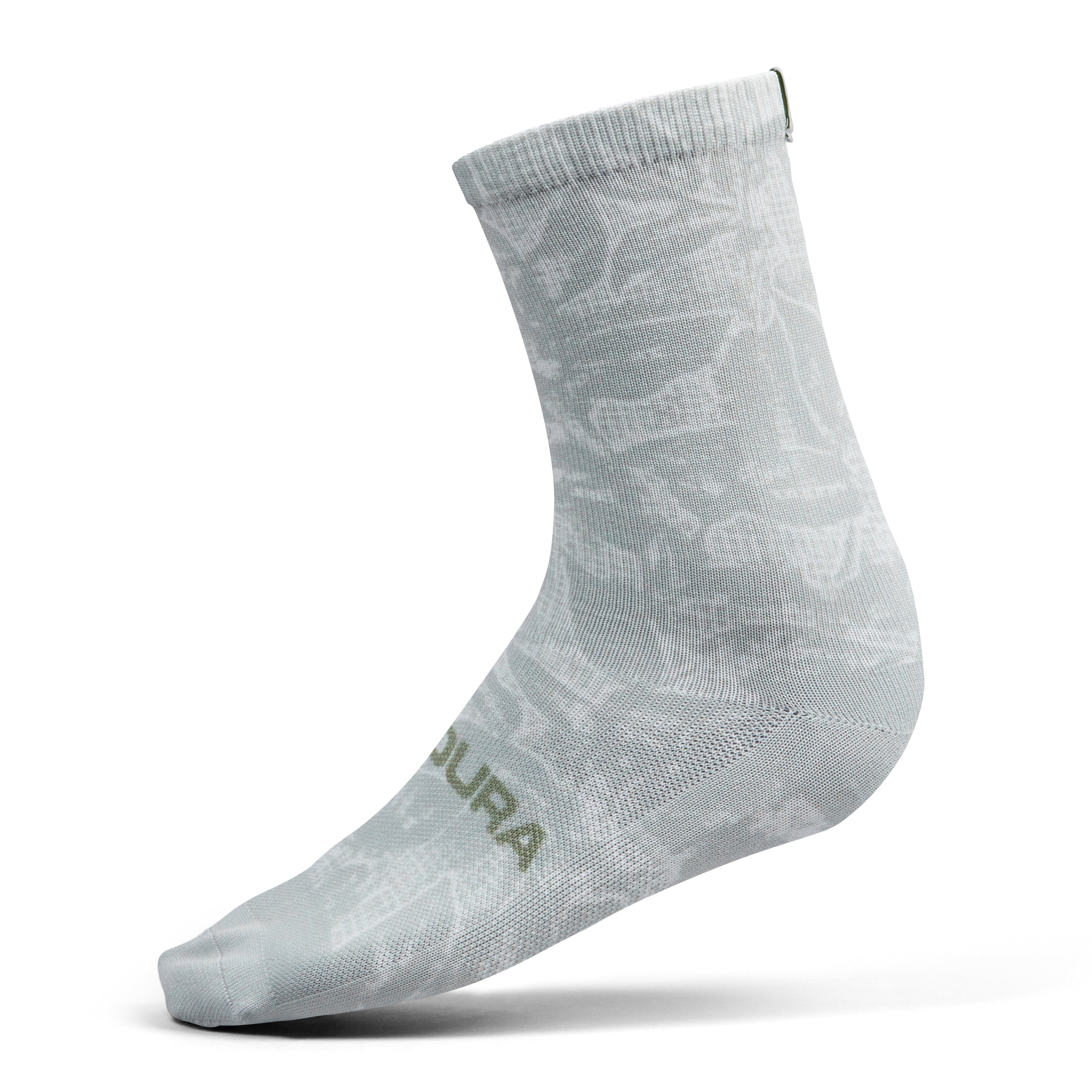 Endura Grid Floral Ltd Print Sock Mains Grey