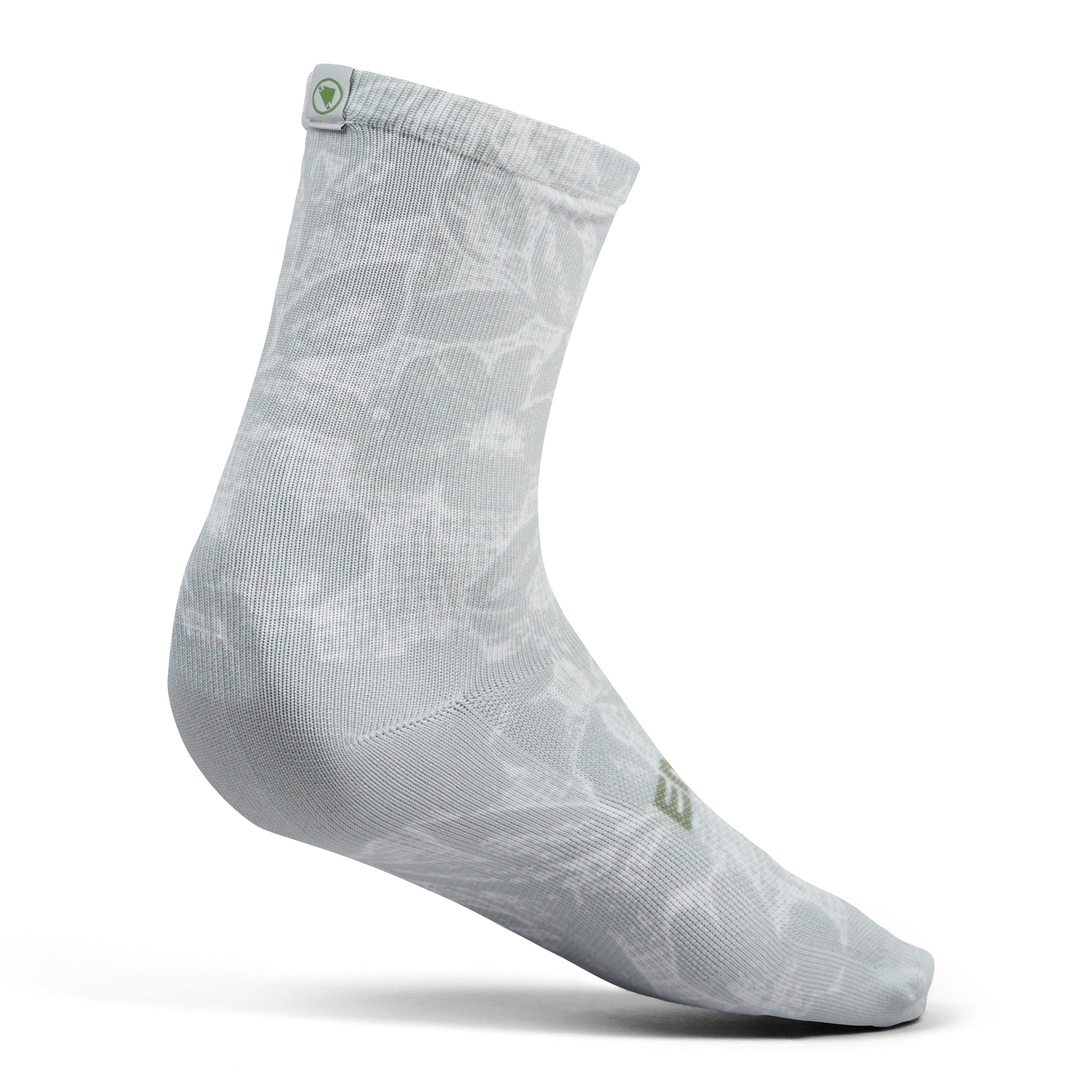 Endura Grid Floral Ltd Print Sock Mains Grey