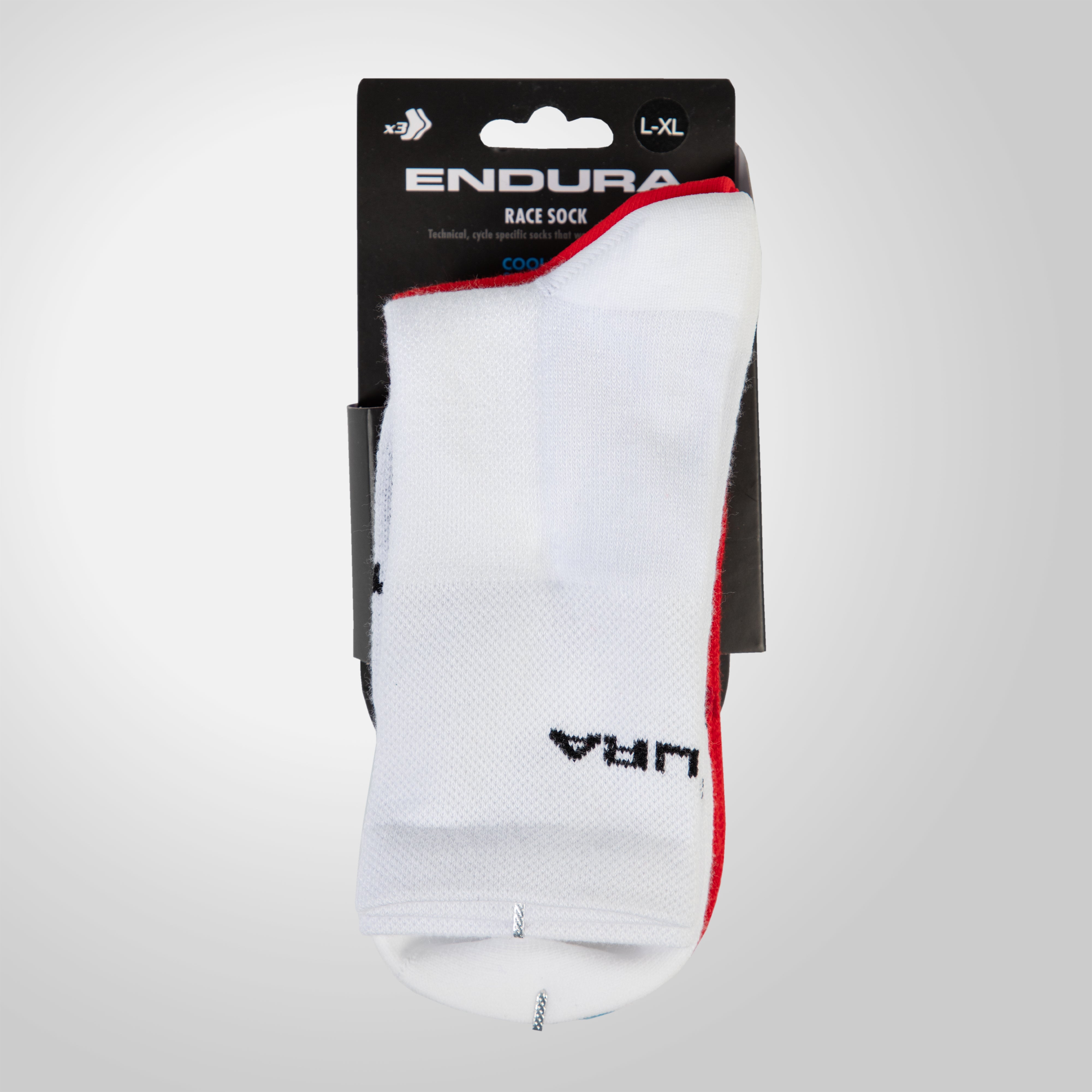 Endura Coolmax® Race Sock (triple Pack) White