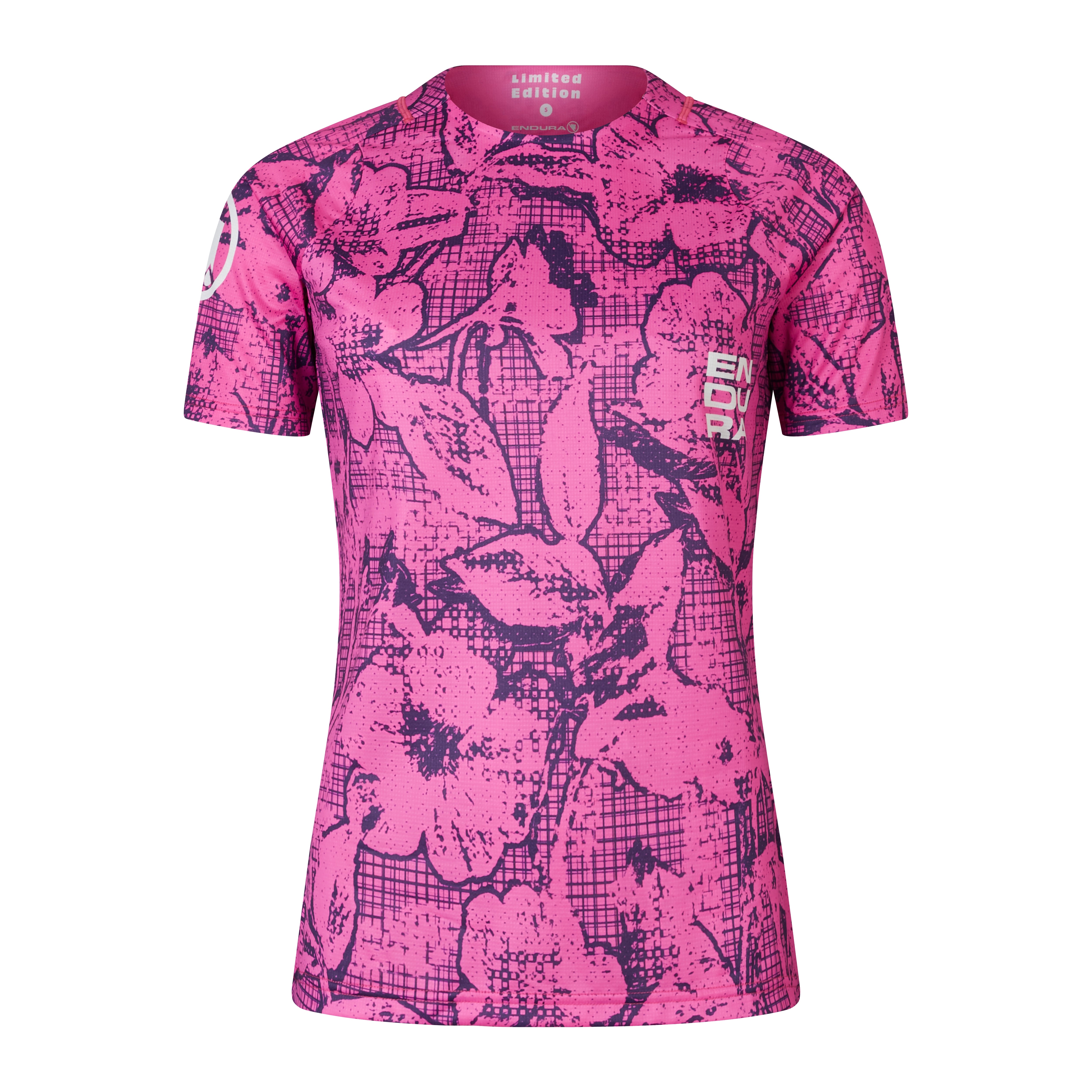 Endura Grid Floral Women's Ltd Printed S/s Tee Pink Pop