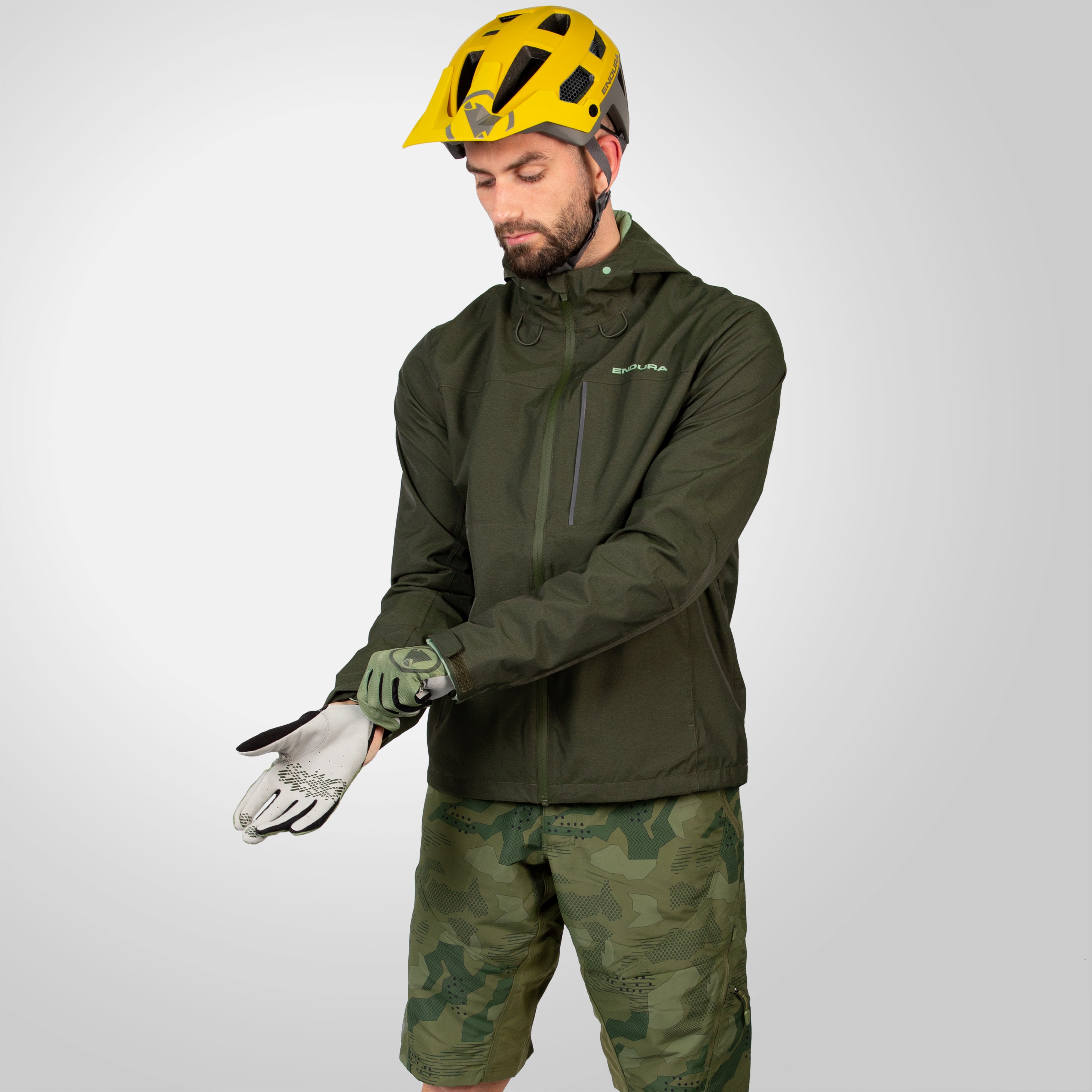 Endura Hummvee Wproof Hooded Jkt Bo Bottle Green 2XL