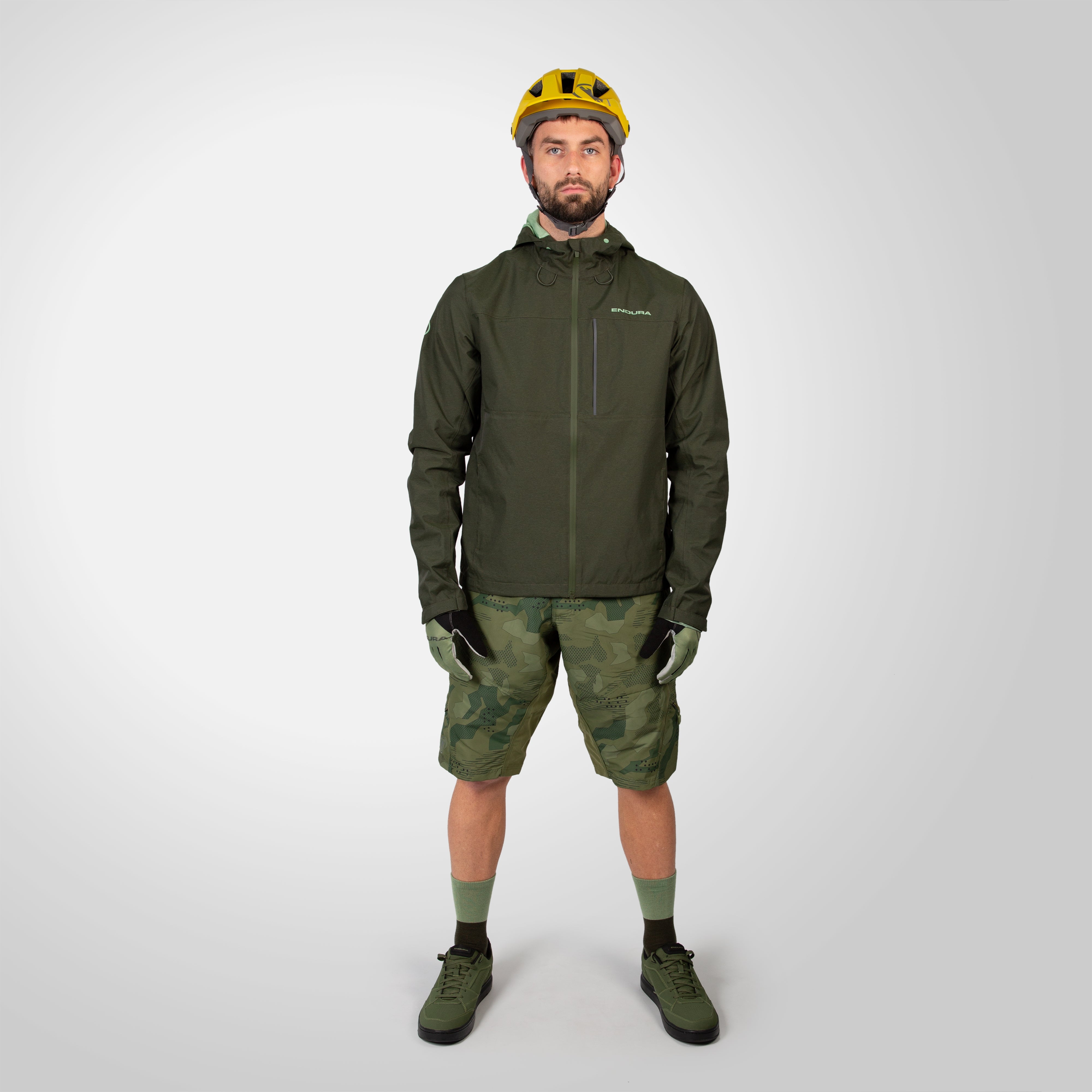 Endura Hummvee Wproof Hooded Jkt Bo Bottle Green 2XL