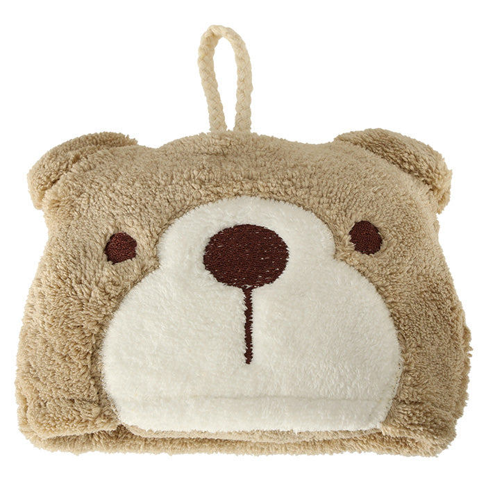 Essuie-mains enfant pour maternelle 42x25cm Ours en peluche marron