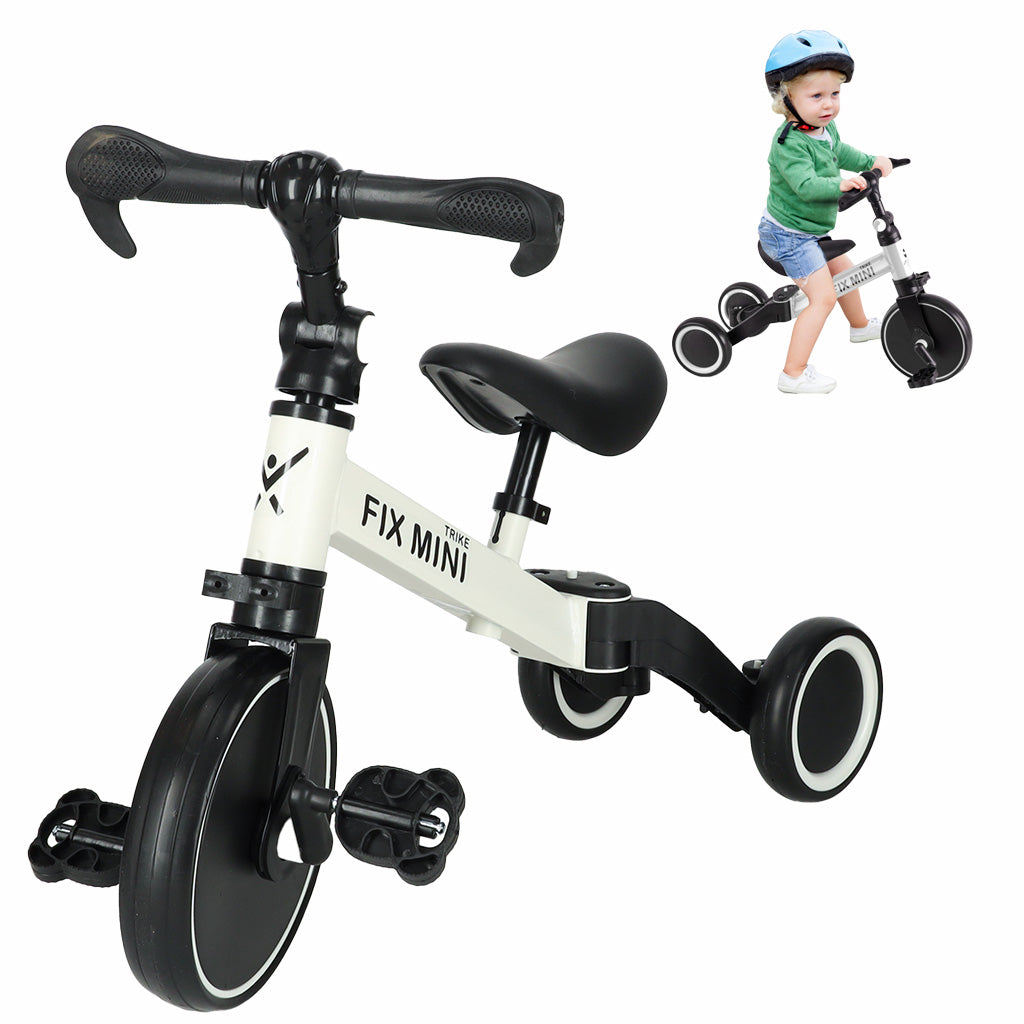 Trike Fix Mini Cross-country trehjulet cykel 3-i-1 med pedaler Hvid