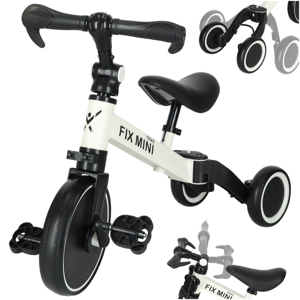 Trike Fix Mini Cross-country trehjulet cykel 3-i-1 med pedaler Hvid