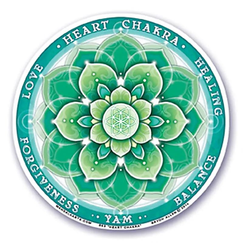 Window Sticker 4th Chakra (anahata) --set Of 4 Pcs - 10.5 Cm