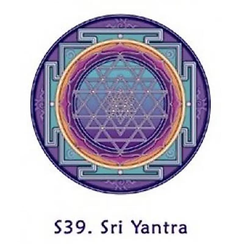 Samolepka na okno Sri Yantra -- sada 4 ks - 10,5 cm