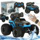 Rc Amphibious Waterproof Car Controlled By Hand Gestures + 2 Remote Controls Blue
