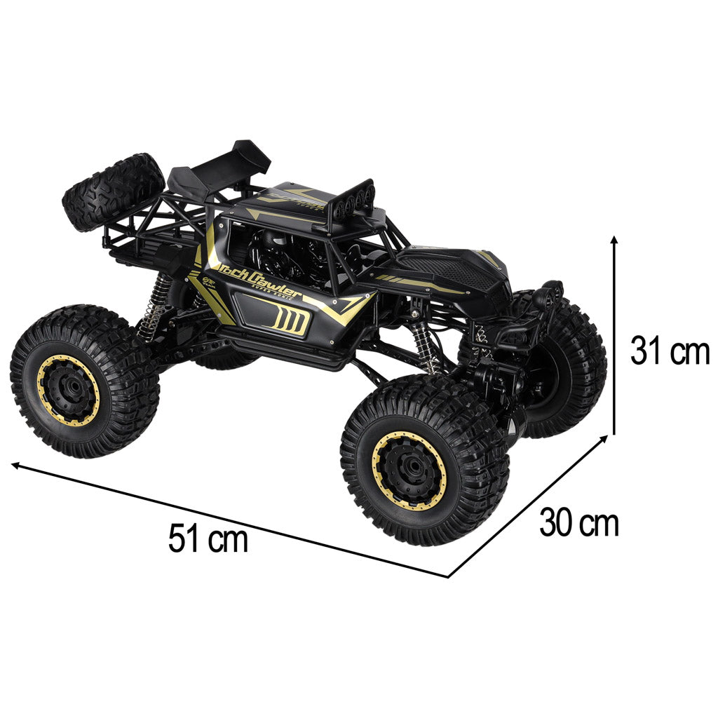 Rc Rock Crawler 2.4ghz 1:8 51cm Black Car