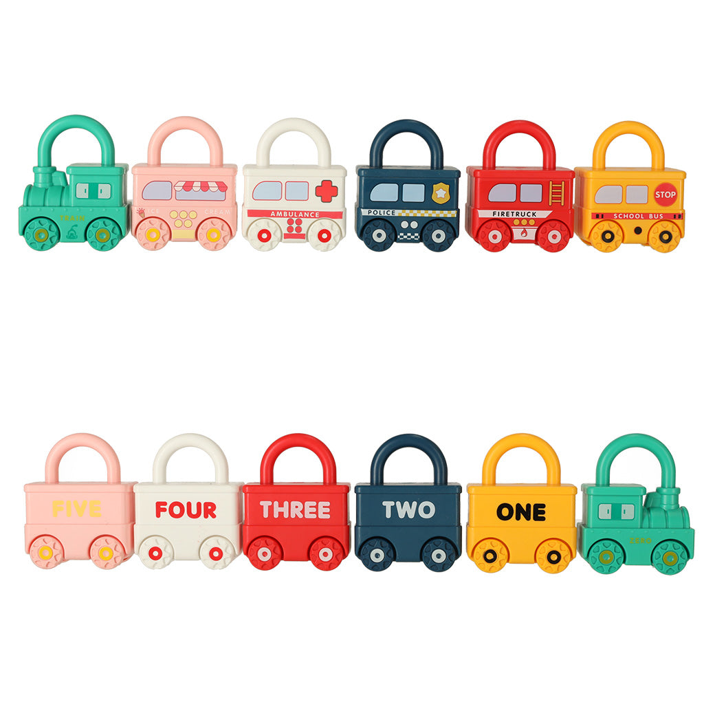 Educational Game Puzzle Car Blocks Padlocks Sensory Toy Montessori