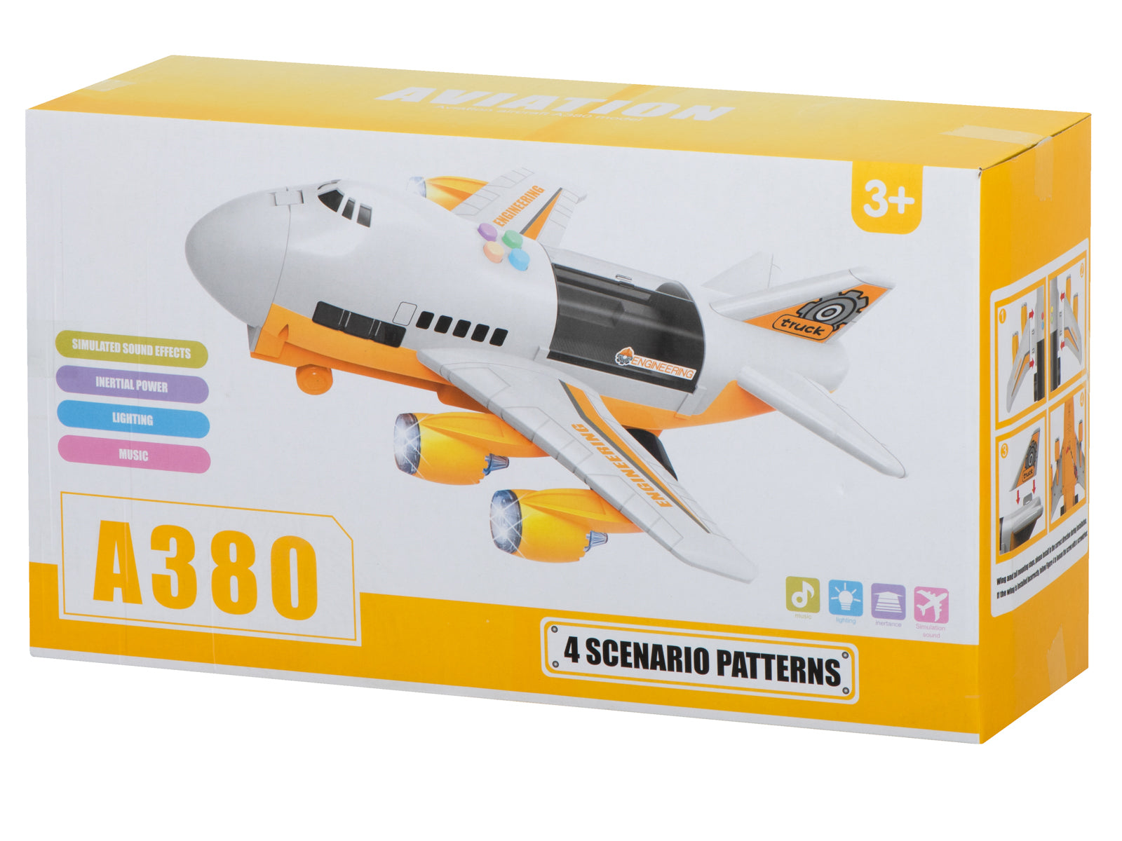 Transporter Aircraft + 6 Cars Construction Vehicles Side/front