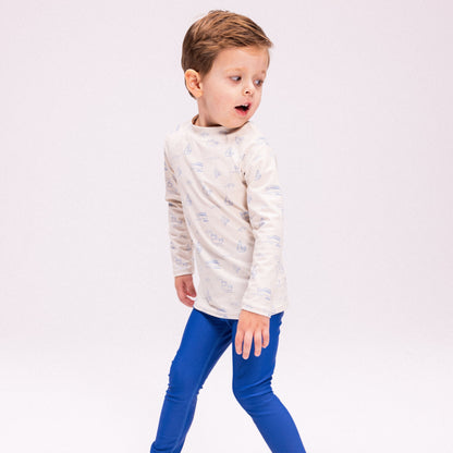 Swim Essentials Uv Swimming T-shirt Long Sleeves - Beige/blue - Seas The Day