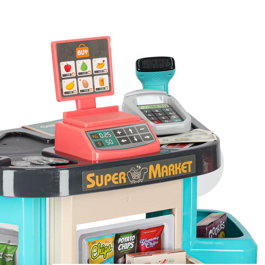 Supermarket Store Cash Register + Mint Cart