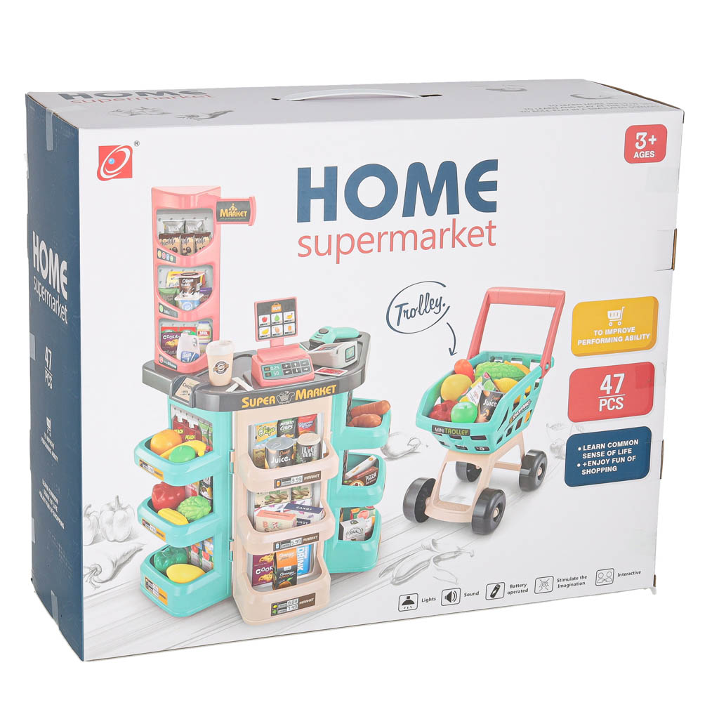 Supermarket Store Cash Register + Mint Cart